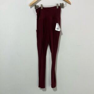 Maroon High-Waisted Leggings